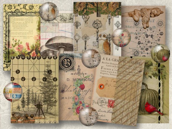 Download 8 Vintage Ephemera ATC Size Tags Crafts - Vintage ephemera Collection