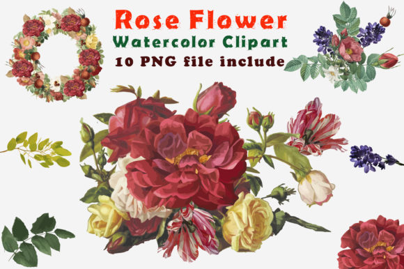 Download Digital Clipart Watercolor Flower Design - Premium Resources