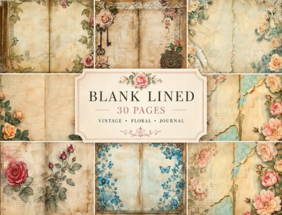 Download Vintage Rose Junk Journal Pages - Page Collection