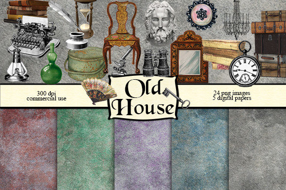 Download Old House Digital Scrapbook Kit - Scrapbook kit Collection