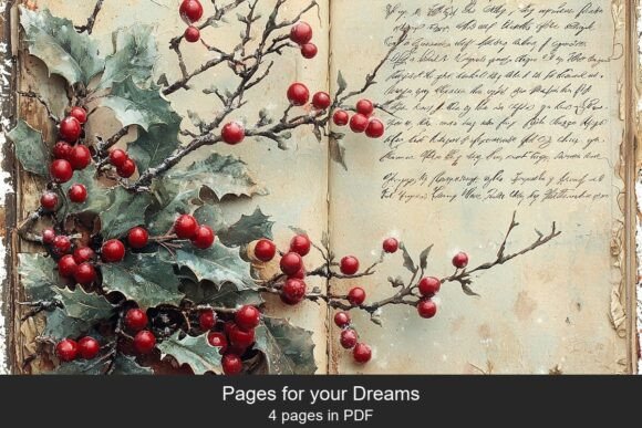 Download Vintage Holly Journal Pages - Page Collection