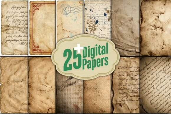 Download Vintage Ephemera Digital Papers - Vintage ephemera Collection