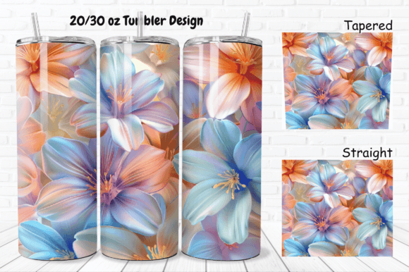 Download 3D Pretty Flowers 20/ 30 Oz Tumbler Wrap - Pretty flowers Collection