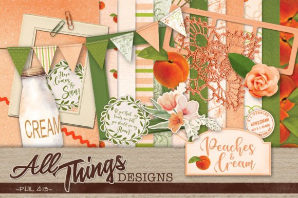 Download Peaches &amp; Cream Digital Scrapbook Kit - Scrapbook kit Collection