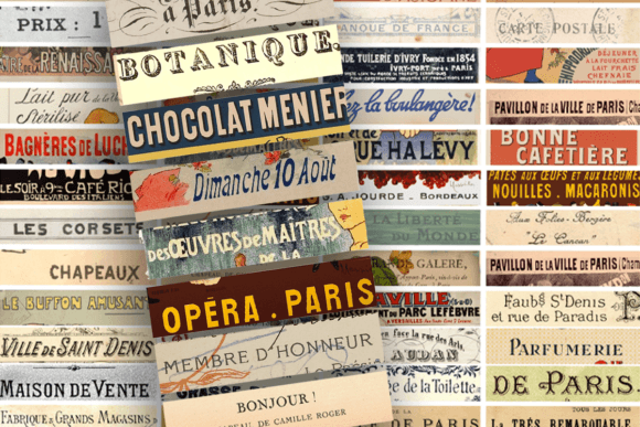 Download Vintage French Words Ephemera - Vintage french Collection