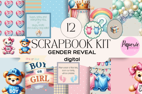 Download Gender Reveal Scrapbook Kit - Scrapbook kit Collection