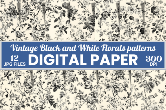 Download Vintage French Toile Black White Pattern - Vintage french Collection