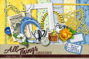 Download Coffee Digital Scrapbook Kit - Scrapbook kit Collection