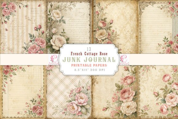 Download Vintage French Cottage Rose Junk Journal - Vintage french Collection