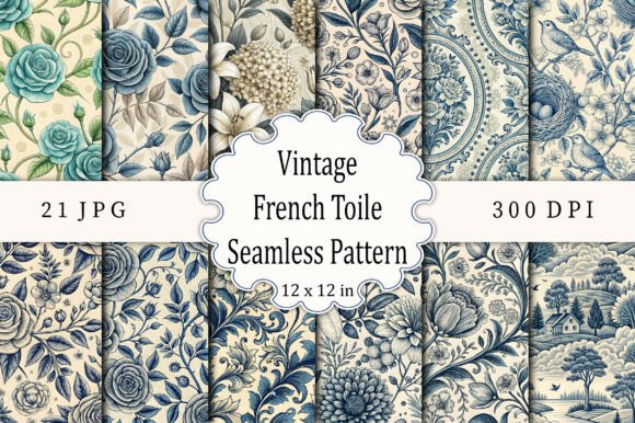 Download Vintage French Toile Seamless Pattern - Vintage french Collection